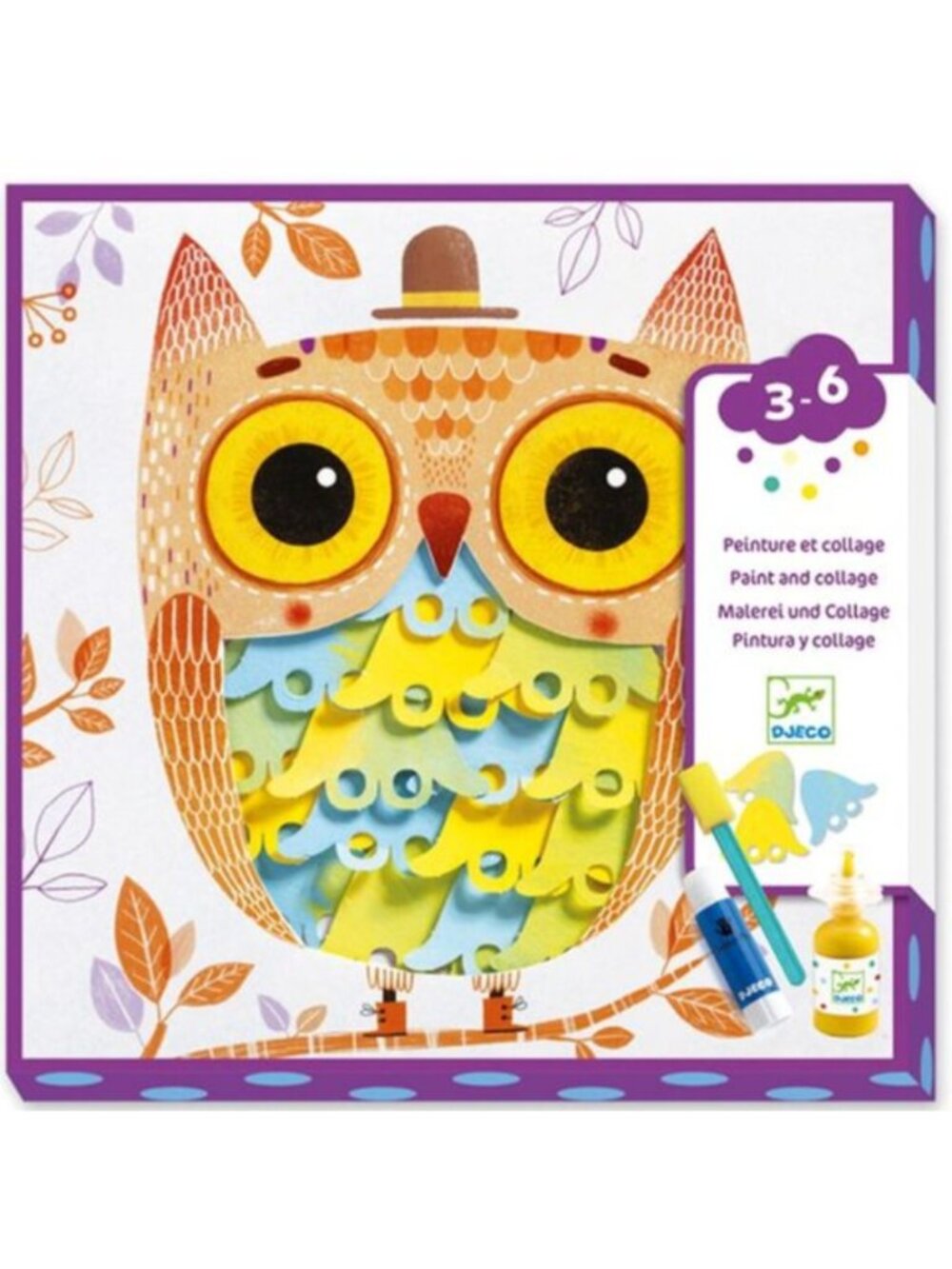New Sealed Djeco Handcraft Animals Paint and Collage for Age 3-6 Years